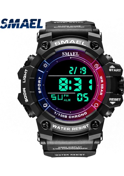 Mavi-Kırmızı Dijital Saatler Spor 50 M Su Geçirmez Izle Smael Askeri Saat Alarmı Aydınlık LED Büyük Kadran Erkek Saatler 8046 Erkekler Kol Saati (Yurt Dışından) fırsatları