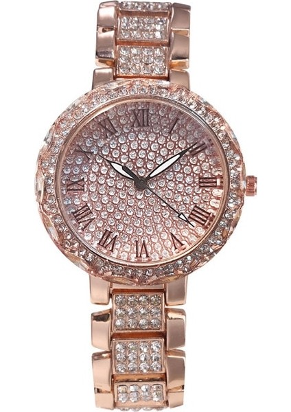 Gül Altın Lüks Kadın Saatler Bayanlar Elmas Bilezik Saatler Kadınlar Için Taklidi Saat Kadın Montre Femme Bayan Kol Saati Saat (Yurt Dışından)