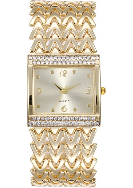 Altın Moda Lüks Bilezik Saatler Kadınlar Için Şık Altın Gümüş Paslanmaz Kayış Bayanlar Kuvars Kol Saati Saat Rahat Reloj Mujer (Yurt Dışından)