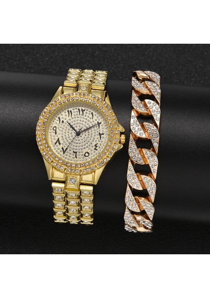Gümüş Set Altın Lüks 2 Adet/takım Kadın 2022 Taklidi Saatler Kadınlar Kristal Kuvars Bilezik Saatler Elbise Yeni Kol Saati Saat Relogios (Yurt Dışından) fiyatları