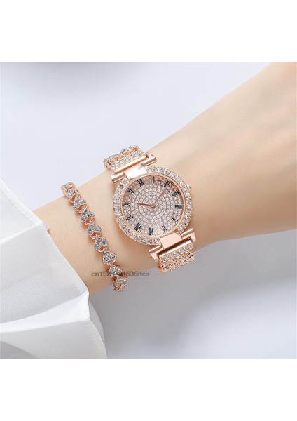 Gümüş Bayan Moda Taklidi Kuvars Izle Lüks Elmaslı Tam Yıldız Kadın Paslanmaz Çelik Bilezik Saat Hediye Saatleri Seti (Yurt Dışından) fırsatları