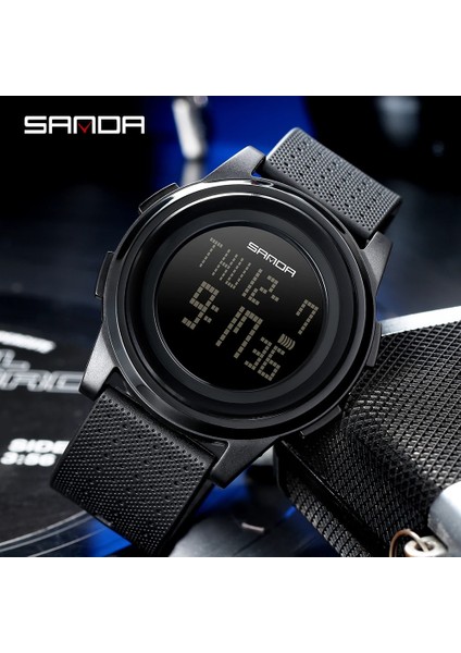 Siyah Siyah Sanda Marka 9mm Süper Ince Erkek Saati Lüks Elektronik LED Dijital Saatler Adam Saat Erkek Kol Saati Relogio Masculino 337 (Yurt Dışından) indirimleri