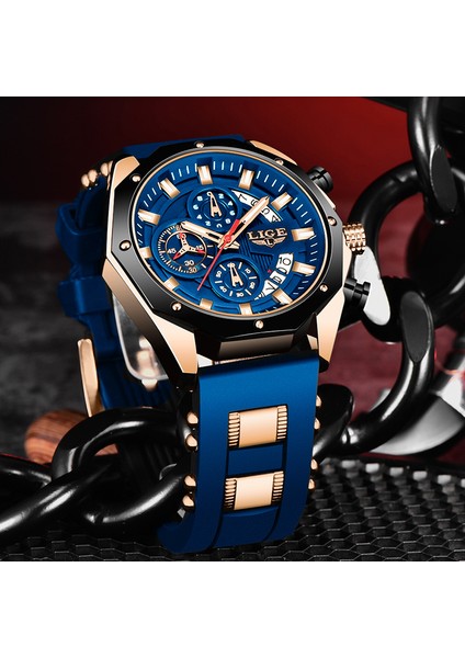 Gümüş Siyah 2022 Lıge Yeni Moda Erkek Saatler Top Marka Lüks Silikon Spor Izle Erkekler Kuvars Tarih Saat Su Geçirmez Kol Saati Chronograph (Yurt Dışından) fiyatları