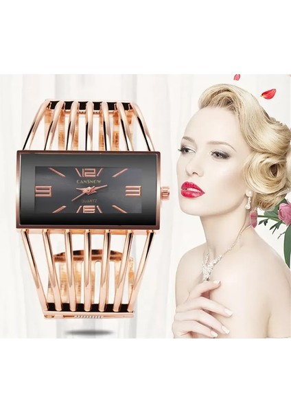 Altın Beyaz Bayan Izle Lüks Moda Gül Altın Bileklik Bileklik Izle Kadın Elbise Saat Kadın Bayan Kız Kol Saati Relojes (Yurt Dışından)