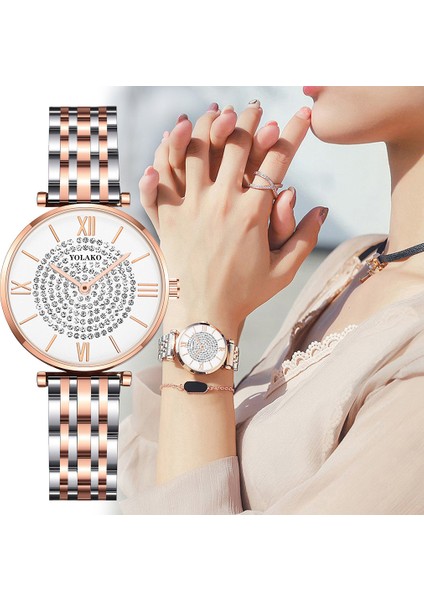 Stil 4 Yeni Moda Gül Altın Paslanmaz Çelik Bilezik Izle Kadınlar Için Yıldızlı Kuvars Saatler Bayanlar Kol Saatleri Saat Relogio Feminino (Yurt Dışından) fiyatları