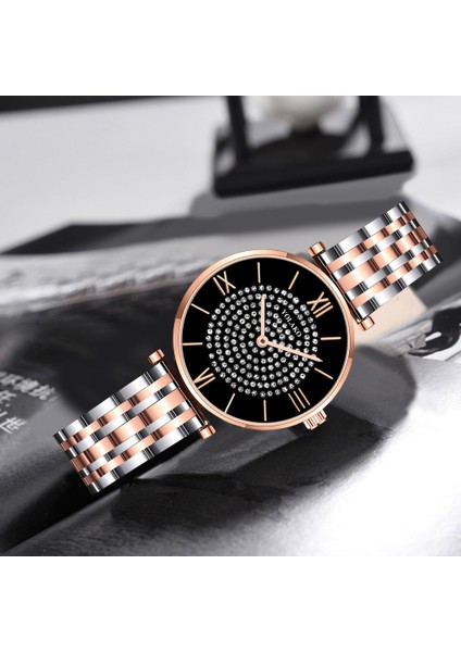 Stil 4 Yeni Moda Gül Altın Paslanmaz Çelik Bilezik Izle Kadınlar Için Yıldızlı Kuvars Saatler Bayanlar Kol Saatleri Saat Relogio Feminino (Yurt Dışından) modelleri