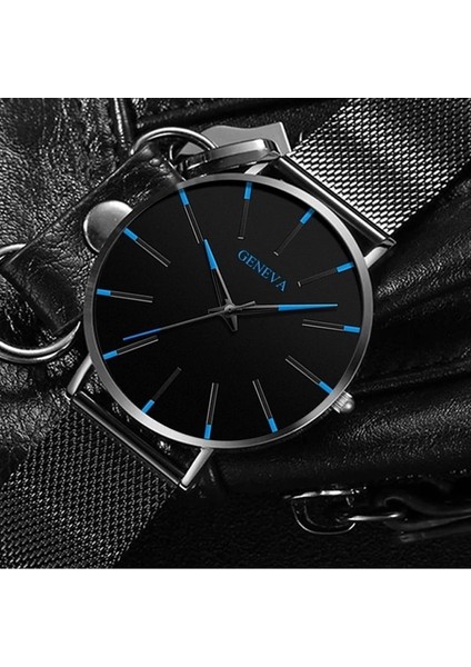Deri Turuncu Gül Paslanmaz Çelik Hasır Kemer Kuvars Izle Erkekler Için Minimalist Ultra Ince Saat Moda Erkek Spor Deri Saat Relogio Masculino (Yurt Dışından)