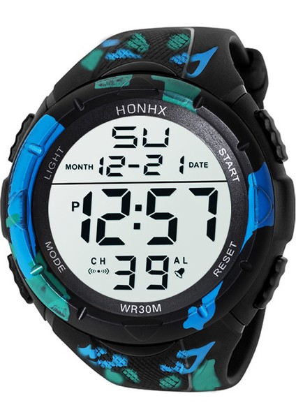 C Honhx Lüks Üst Marka Izle Erkekler Analog Dijital Saat Askeri Spor LED Yaşam Su Geçirmez Izle Silikon Kordonlu Saat Saat (Yurt Dışından)