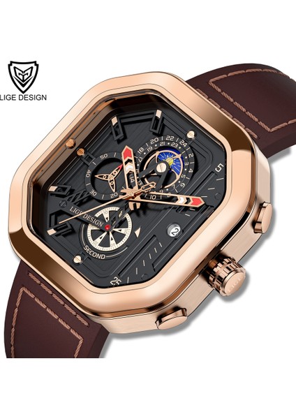 Altın Mavi Lıge Erkekler Saatlertop Marka Lüks Kare Kuvars Izle Adam Chronograph Tarih Su Geçirmez Kol Saati Erkek Saat Relogio Masculino (Yurt Dışından)