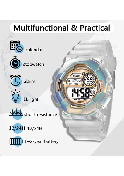 Siyah Dijital Saat Erkekler Için 2022 Altın Spor Serin Elektronik Bilezik Erkek Şok Dayanıklı Kronometre Çocuklar Için Kronometre Orologio Uomo (Yurt Dışından) fırsatları