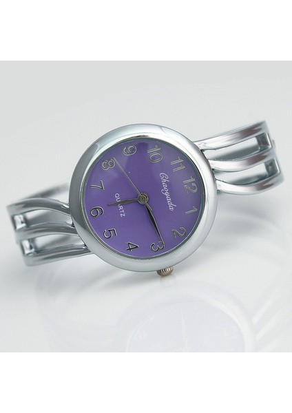 Gümüş Mor Lüks Marka Kadın Kol Saati Kadın Saatler Elbise Bilezik Izle Kadın Kuvars Saatler Kadın Moda Saat Bayanlar Izle D11 (Yurt Dışından)