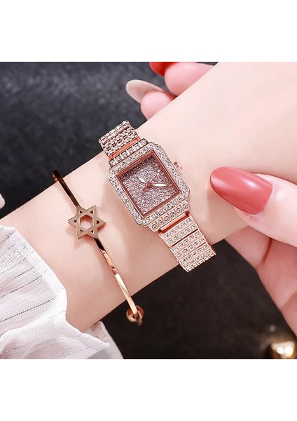 Gümüş Kadın Marka Lüks Tam Taklidi Bilezik Saatler Kare Elmas Bayanlar Izle Hediye Kuvars Kol Saati Relogios Femininos Saat (Yurt Dışından) modelleri