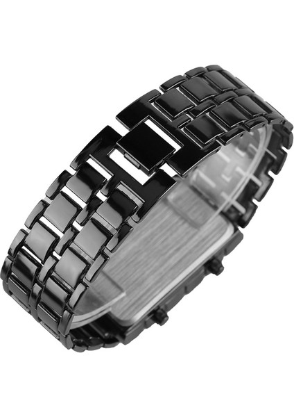 Siyah Metal Mavi Moda Siyah Tam Metal Dijital Lava Bilek Izle Erkekler Kırmızı/mavi LED Ekran Erkek Saatler Erkek Erkek Spor Yaratıcı Saat Için Hediyeler (Yurt Dışından) indirimleri
