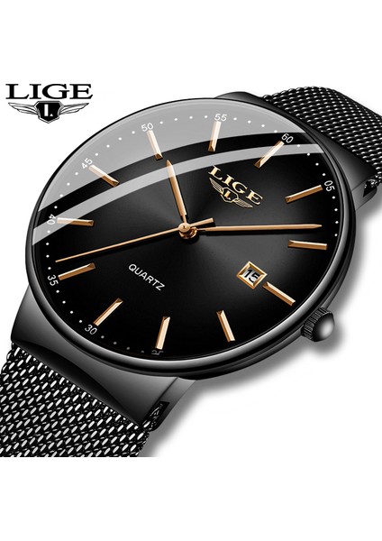 Siyah Lıge Erkek Saatler Moda Ultra Ince Izle Adam Su Geçirmez Tarih Kuvars Kol Saati Erkekler Için Iş Erkek Saat Relogio Masculino (Yurt Dışından) fiyatları