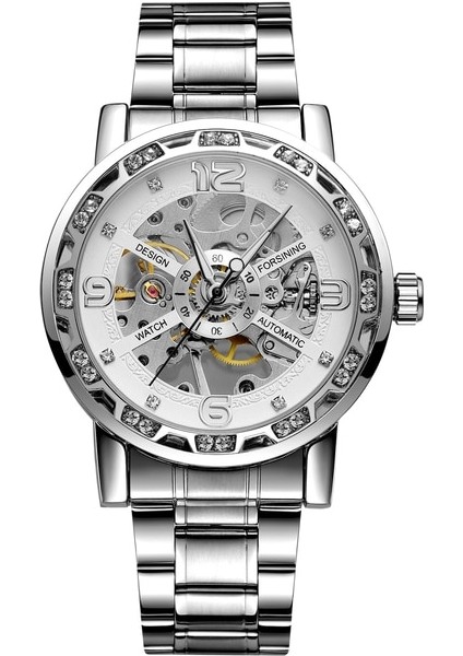 08 Forsınıng Avrupa ve Amerikan Basit Rüzgar Aydınlık Mekanik Saat Içi Boş Yuvarlak Siyah Çelik Şerit Izle Erkek Mekanik Saat (Yurt Dışından)