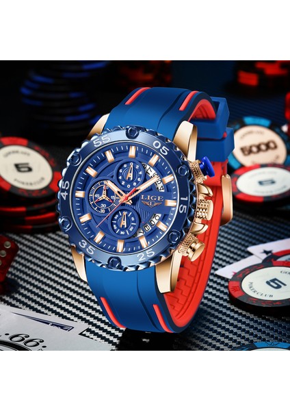 Gümüş Siyah 2023 Lıge Yeni Moda Erkek Saatler Top Marka Lüks Silikon Spor Izle Erkekler Kuvars Tarih Saat Su Geçirmez Kol Saati Chronograph (Yurt Dışından) fiyatları