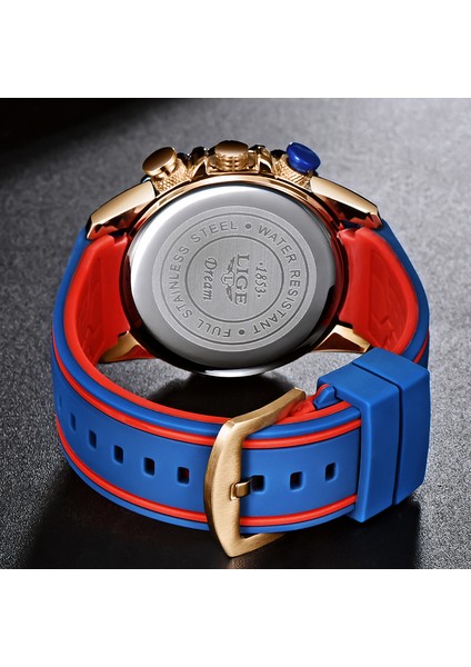 Gümüş Siyah 2023 Lıge Yeni Moda Erkek Saatler Top Marka Lüks Silikon Spor Izle Erkekler Kuvars Tarih Saat Su Geçirmez Kol Saati Chronograph (Yurt Dışından) fırsatları