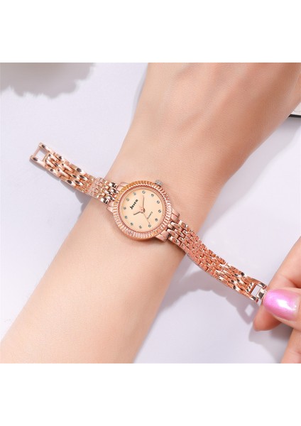 Stil 1 Kadın Lüks Gül Altın Bilezik Izle Bayanlar Moda Rahat Kuvars Kol Saati Kadın Saat Reloj Mujer Relogio Feminino Montre (Yurt Dışından) indirimleri