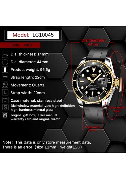 Gümüş Yeşil Lıge Erkek Saatler Iş 24 Saat Tarih Su Geçirmez Saatler Erkekler Için Moda Paslanmaz Çelik Kuvars Altın Izle Relogio Masculino (Yurt Dışından)