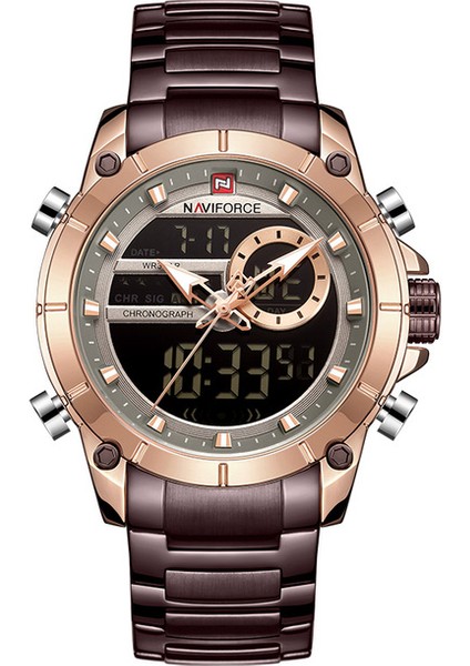Kahve Relogio Masculino Navıforce Üst Marka Erkek Saatler Moda Lüks Kuvars Izle Erkek Askeri Chronograph Spor Kol Saati Saat (Yurt Dışından)