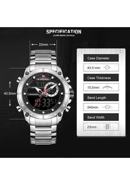 Kahve Relogio Masculino Navıforce Üst Marka Erkek Saatler Moda Lüks Kuvars Izle Erkek Askeri Chronograph Spor Kol Saati Saat (Yurt Dışından) fırsatları