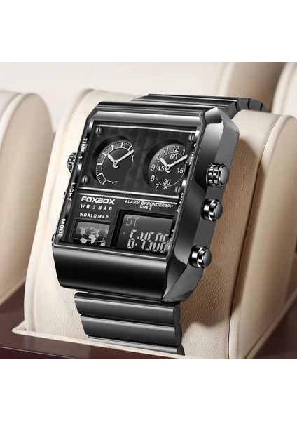 Tam Siyah Lıge Yeni Izle Üst Marka Lüks Moda Erkek Saatler Altın Paslanmaz Çelik Spor Kare Erkekler Için Dijital Analog Büyük Kuvars Saatler (Yurt Dışından)