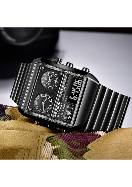 Tam Siyah Lıge Yeni Izle Üst Marka Lüks Moda Erkek Saatler Altın Paslanmaz Çelik Spor Kare Erkekler Için Dijital Analog Büyük Kuvars Saatler (Yurt Dışından) modelleri