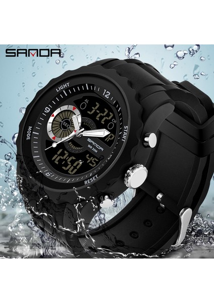 Siyah Kahve Sanda Izle Moda Askeri Spor Saatler Erkekler Su Geçirmez Elektronik LED Dijital Kol Saati Silikon Izle Relogio Masculino 769 (Yurt Dışından)