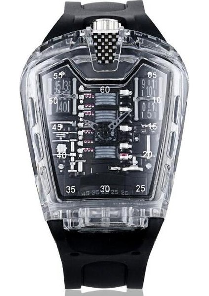 Siyah Erkek Içi Boş Izle Hayalet Silika Silikon Bilezik Kuvars Izle Serin Relogio Erkekler Izle Hayalet Öğrenci Saati (Yurt Dışından)