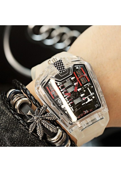 Siyah Erkek Içi Boş Izle Hayalet Silika Silikon Bilezik Kuvars Izle Serin Relogio Erkekler Izle Hayalet Öğrenci Saati (Yurt Dışından) fırsatları