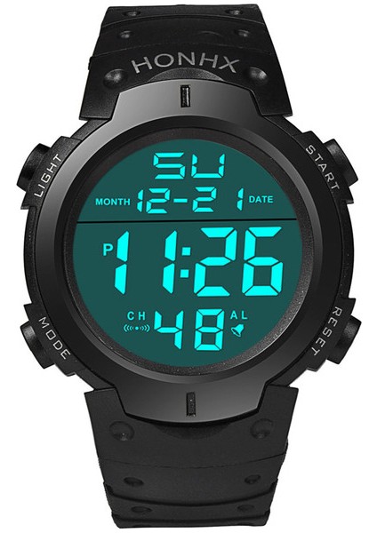 U Marka Siyah Dijital Saat Erkekler Kadınlar Için Spor Su Geçirmez Açık Kronograf Kol Saati G Piyade Şok Öğrenci Kol Saati (Yurt Dışından)