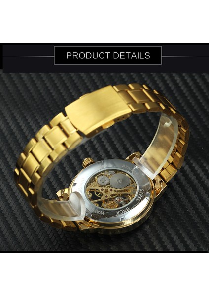 Bo Gold Gold Forsınıng Altın Mekanik Erkek Saatler Üst Marka Lüks Erkek Izle Paslanmaz Çelik Kayış Moda Iş Часы Мужские (Yurt Dışından) fırsatları