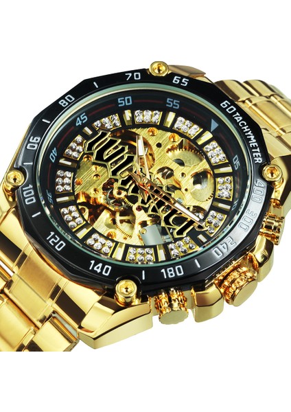 Altın Altın Altın Izle Erkekler Askeri Erkek Saatler Top Marka Lüks 2021 Otomatik Mekanik Kol Saati Kazanan Erkek Saat Yeni Orologio Uomo (Yurt Dışından) fiyatları