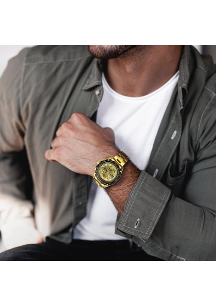 Altın Altın Altın Izle Erkekler Askeri Erkek Saatler Top Marka Lüks 2021 Otomatik Mekanik Kol Saati Kazanan Erkek Saat Yeni Orologio Uomo (Yurt Dışından) indirimleri