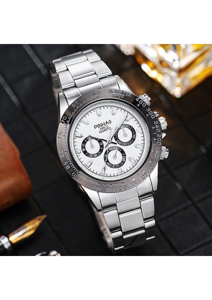 Şerit Yeni Moda Paslanmaz Çelik Erkek Saatler Kuvars Lüks Marka En Kaliteli Kol Saati Relogio Masculino Montre Homme Saat Saat (Yurt Dışından)