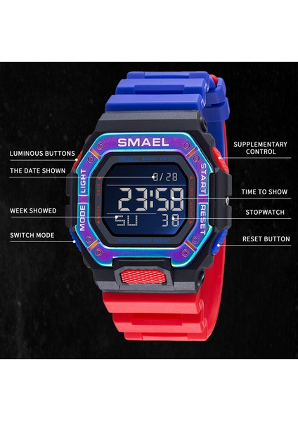 Beyaz Smael Reloj Deportivo 2022 Yeni Dijital Erkek Saatler Erkekler Su Geçirmez Spor Izle Spor Pu Kol Saati Relojes Deportivos Zegarek (Yurt Dışından) indirimleri