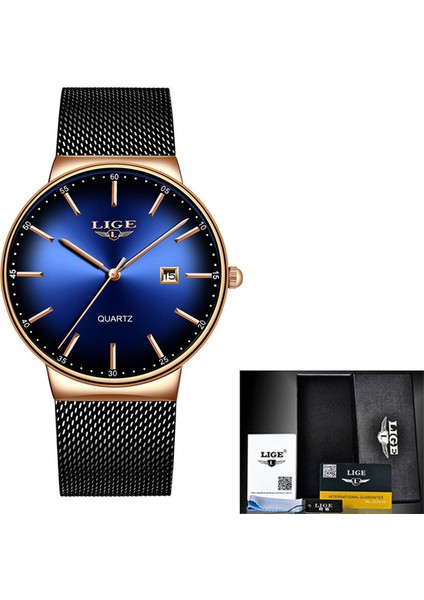 Net Gül Altın Mavi Lıge Kadın Saatler En Lüks Marka Ince Su Geçirmez Izle Kadın Paslanmaz Çelik Rahat Moda Saat Robe Femme Bayanlar Izle (Yurt Dışından)