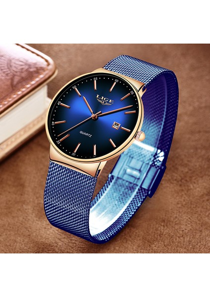 Net Gül Altın Mavi Lıge Kadın Saatler En Lüks Marka Ince Su Geçirmez Izle Kadın Paslanmaz Çelik Rahat Moda Saat Robe Femme Bayanlar Izle (Yurt Dışından) indirimleri