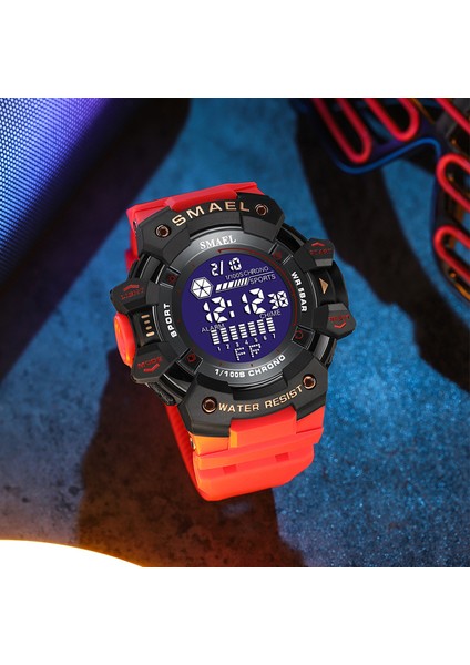 Kırmızı Gül Altın Smael Yaratıcı Spor Saatler Erkekler LED Ekran Elektronik Saat Moda Gençlik Geri Sayım Kronometre Dijital Kol Saati Erkek (Yurt Dışından)