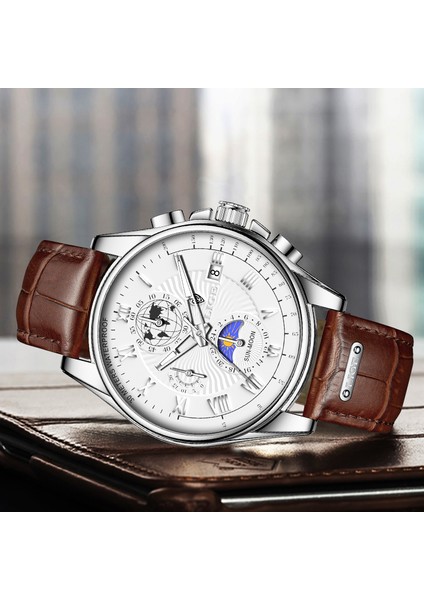 Altın Mavi Lıge Moda Saatler Erkekler Aydınlık Su Geçirmez Spor Izle Adam Kuvars Kol Saati Lüks Marka Saat Erkekler Chronograph Horloge Mannen (Yurt Dışından) modelleri
