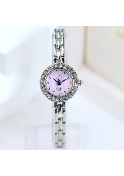 Gümüş Pembe 2 Moda 25MM Gümüş Bilezik Izle Kadınlar Için Lüks Alaşım Kayış Kuvars Bayanlar Izle Saat Hediye Kızlar Için Gül Altın Dropshipping (Yurt Dışından)