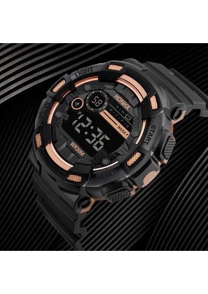 Siyah Kırmızı Erkek Serin Aydınlık Erkekler Spor Izle Silikon Kayış Askeri Kol Saati LED Takvim Su Geçirmez Dijital Saat Reloj De Hombre (Yurt Dışından) fiyatları