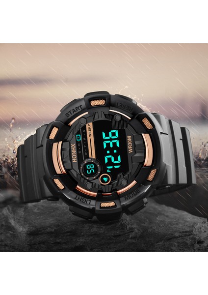 Siyah Kırmızı Erkek Serin Aydınlık Erkekler Spor Izle Silikon Kayış Askeri Kol Saati LED Takvim Su Geçirmez Dijital Saat Reloj De Hombre (Yurt Dışından) modelleri