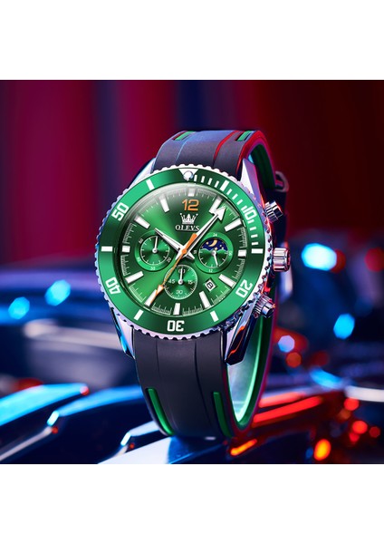 Bronz Olevs Spor Erkek Saati Büyük Arama Kuvars Izle 30 M Su Geçirmez Yüzmek Gece Parlayan Moda Saatler Erkekler Için Saat Relogio Masculino (Yurt Dışından)