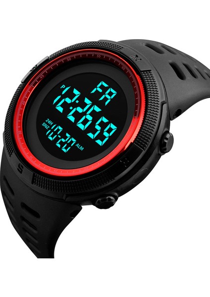 3-Kırmızı Erkek Spor LED Saatler Üst Marka Erkekler Dijital Saat Çok Fonksiyonlu Kauçuk Adam Fitnes Atlet Zaman Işleyişi Elektronik Saat Reloj (Yurt Dışından)