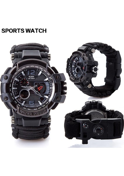 Yeşil Hiçbir Kutu Açık Survival Izle Çok Fonksiyonlu Su Geçirmez Askeri Taktik Paracord Izle Bilezik Kamp Yürüyüş Acil Durum Dişli Edc (Yurt Dışından)