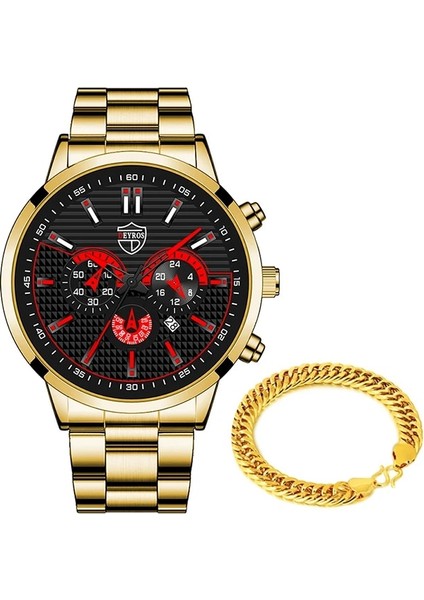 Gösterildiği Gibi 9 2023 Yeni Lüks Erkek Saatler Moda Erkekler Iş Paslanmaz Çelik Kuvars Kol Saati Takvim Tarihi Bilezik Saat Часы Мужские (Yurt Dışından)