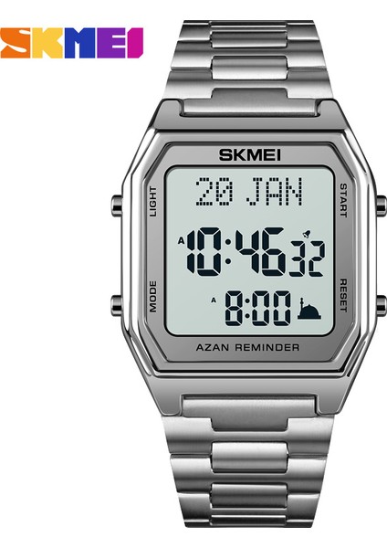 Altın Beyaz Skmeı 1763 Erkek Saatler Moda Kıble Ekranı Dijital Saat Dil Seçimi LED Işık Elektronik Saat Kol Saati Erkek Reloj (Yurt Dışından) modelleri