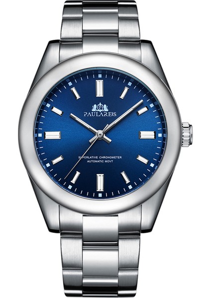 Mavi Erkekler Yeni Otomatik Kendinden Rüzgar Mekanik Paslanmaz Çelik Lüks Kırmızı Sarı Gök Mavisi Yeşil Renkli Gökkuşağı Kadran 41MM Moda Izle (Yurt Dışından)