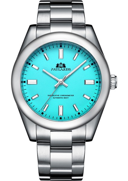 Mavi Erkekler Yeni Otomatik Kendinden Rüzgar Mekanik Paslanmaz Çelik Lüks Kırmızı Sarı Gök Mavisi Yeşil Renkli Gökkuşağı Kadran 41MM Moda Izle (Yurt Dışından)